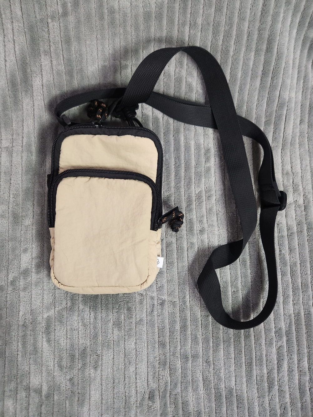 Compact beige mini crossbody sling bag
